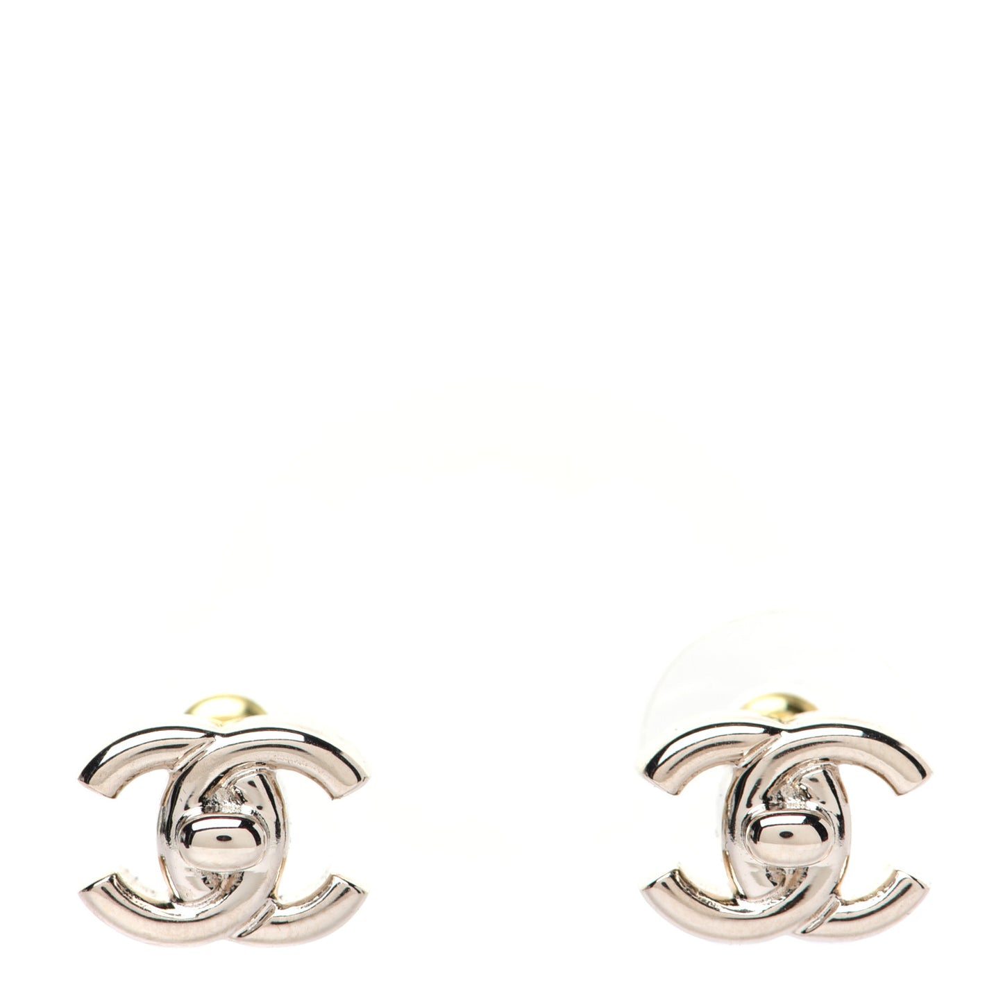 Metal CC Turnlock Earrings Gold
