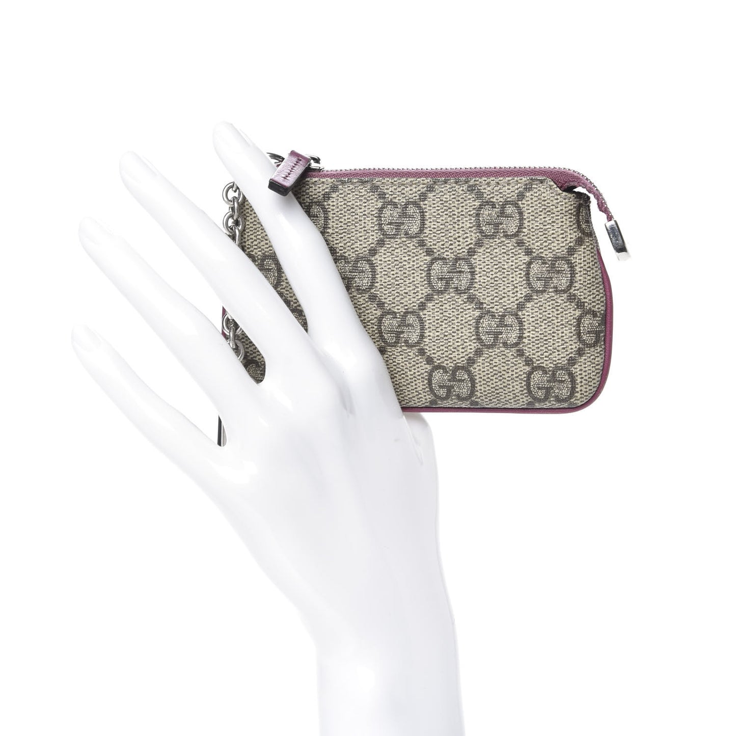 GG Supreme Monogram Key Case Beige Peonia Flower