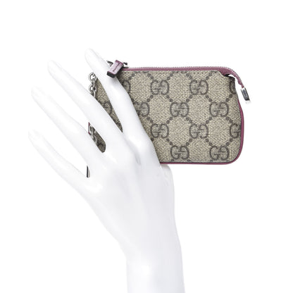 Gucci GG Supreme Monogram Key Case Beige Peonia Flower 2 of 9