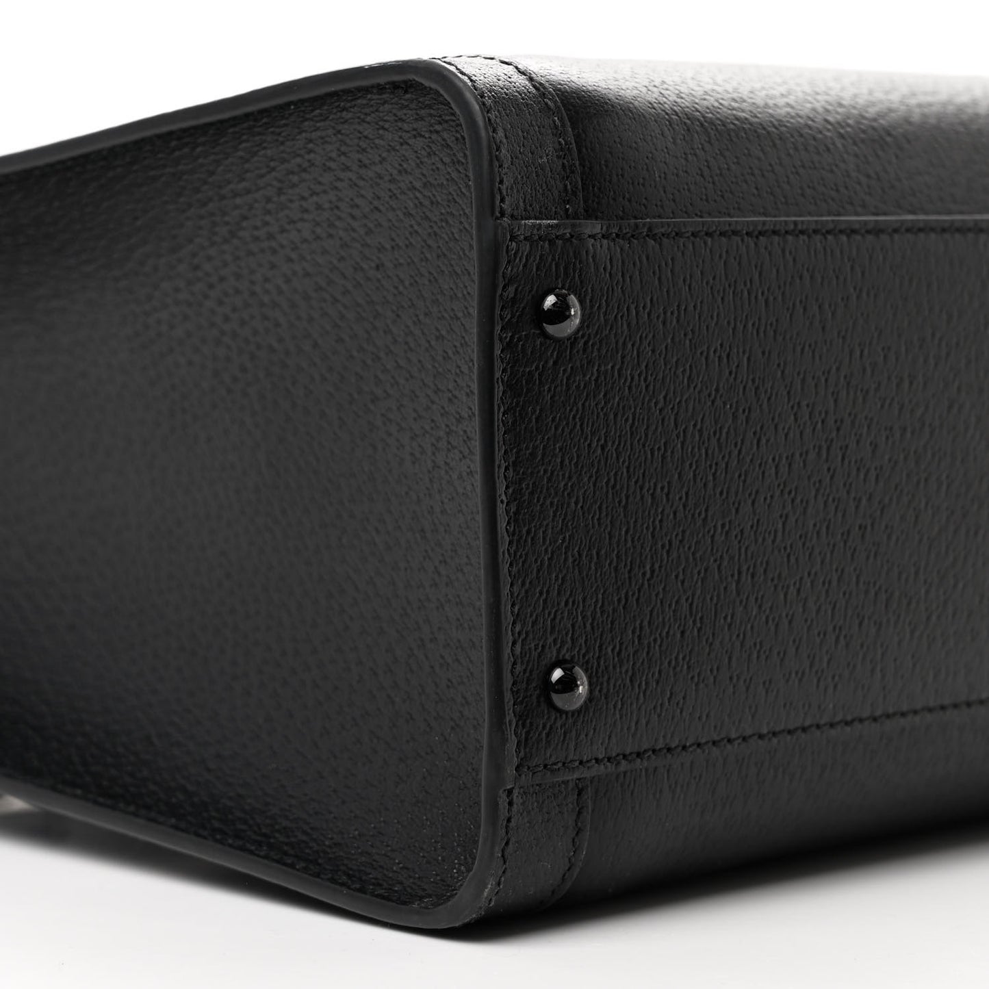 Textured Dollar Calfskin Web Monochrome Large Diana Tote Bag Black