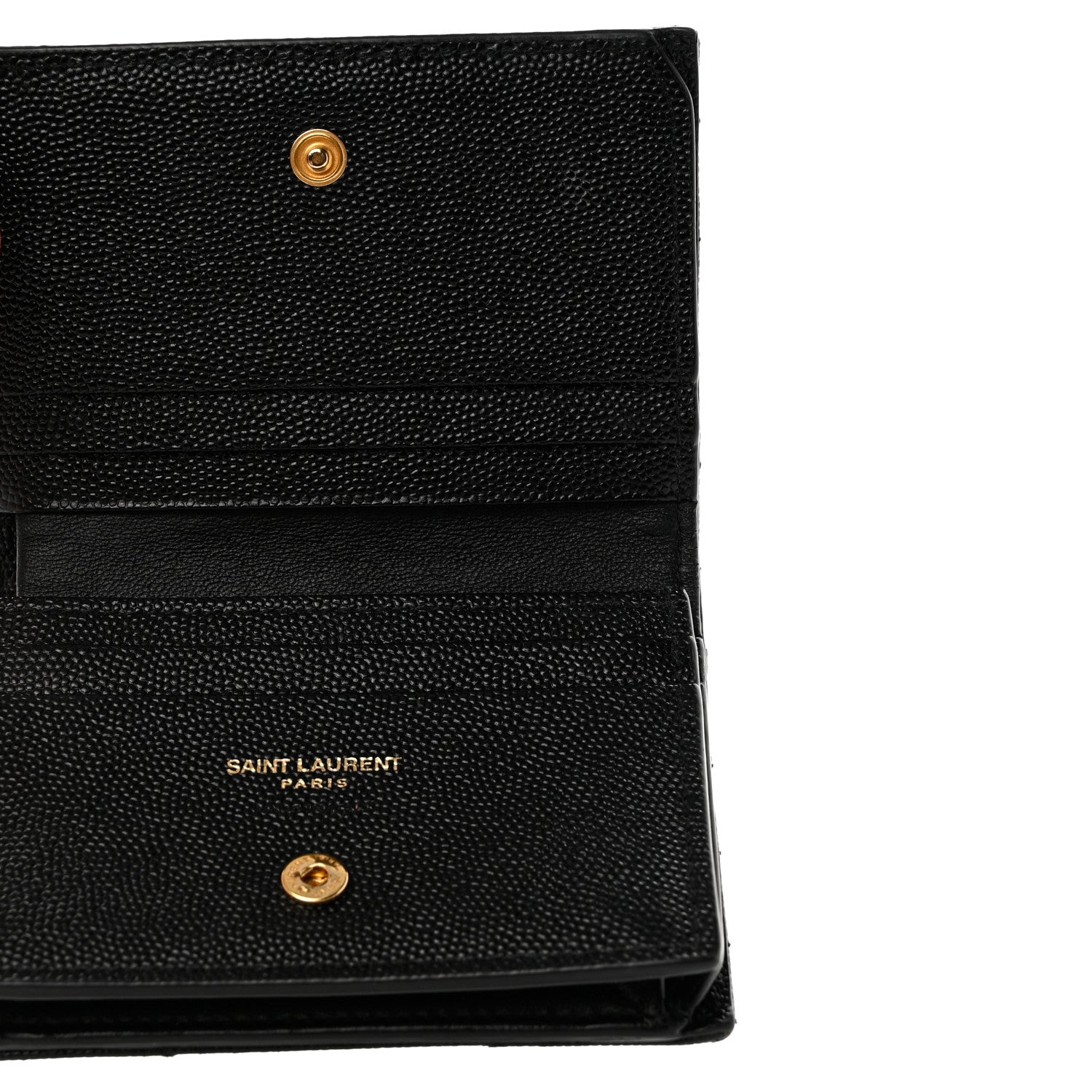Saint Laurent Grain De Poudre Matelasse Chevron Monogram Card Case Black 5 of 7