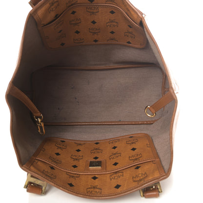 MCM Visetos Crocodile Embossed Shopper Tote Cognac 5 of 19