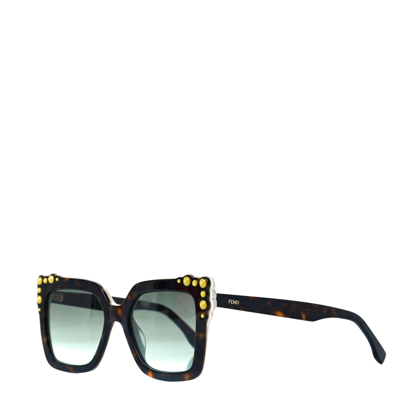 Studded Square Cat Eye Sunglasses FF 0260/S Havana