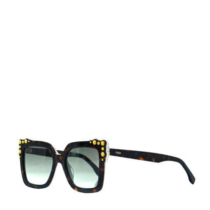 Fendi Studded Square Cat Eye Sunglasses FF 0260/S Havana 1 of 6