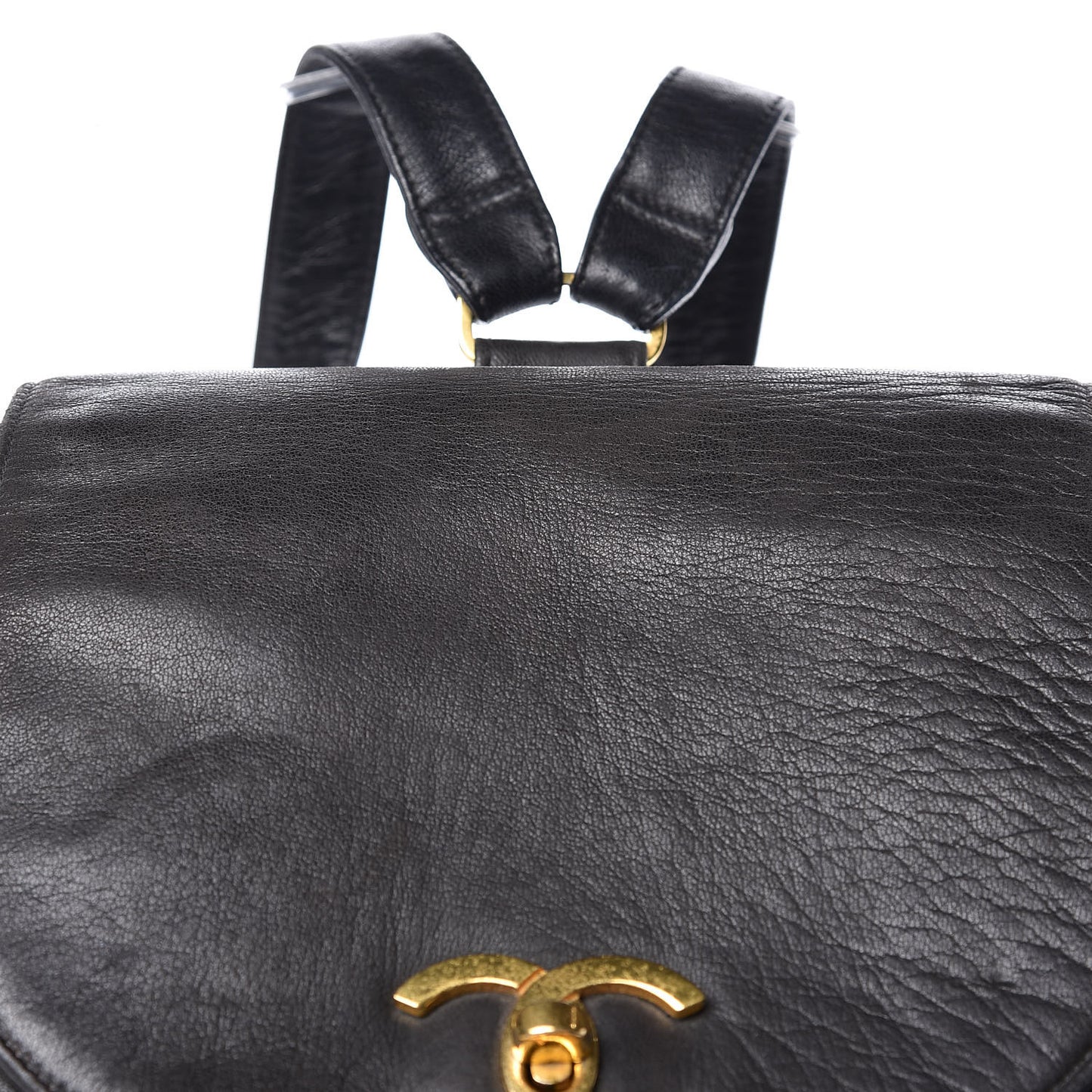 Lambskin Quilted Drawstring Backpack Black