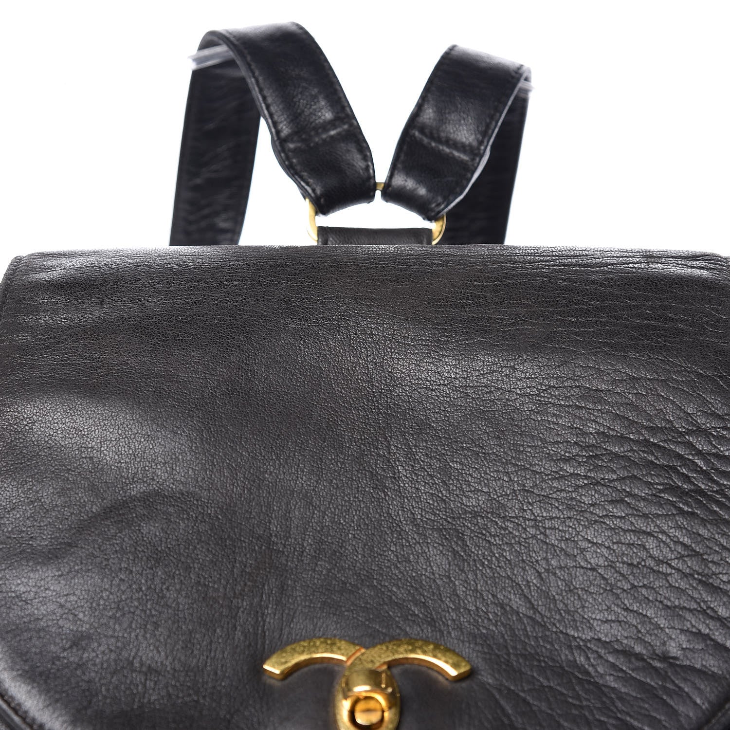 Chanel Lambskin Quilted Drawstring Backpack Black 10 of 15