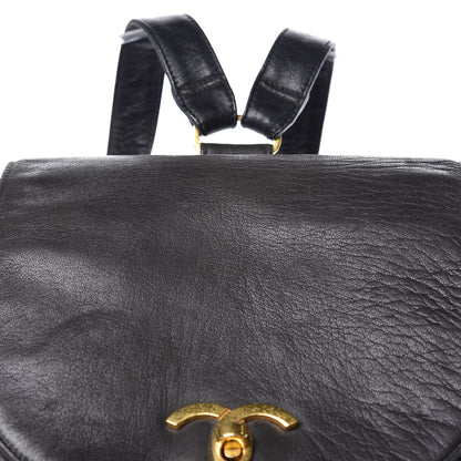 Chanel Lambskin Quilted Drawstring Backpack Black 10 of 15