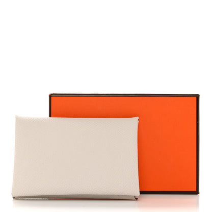 Hermes Epsom Calvi Card Case Mushroom 8 of 8