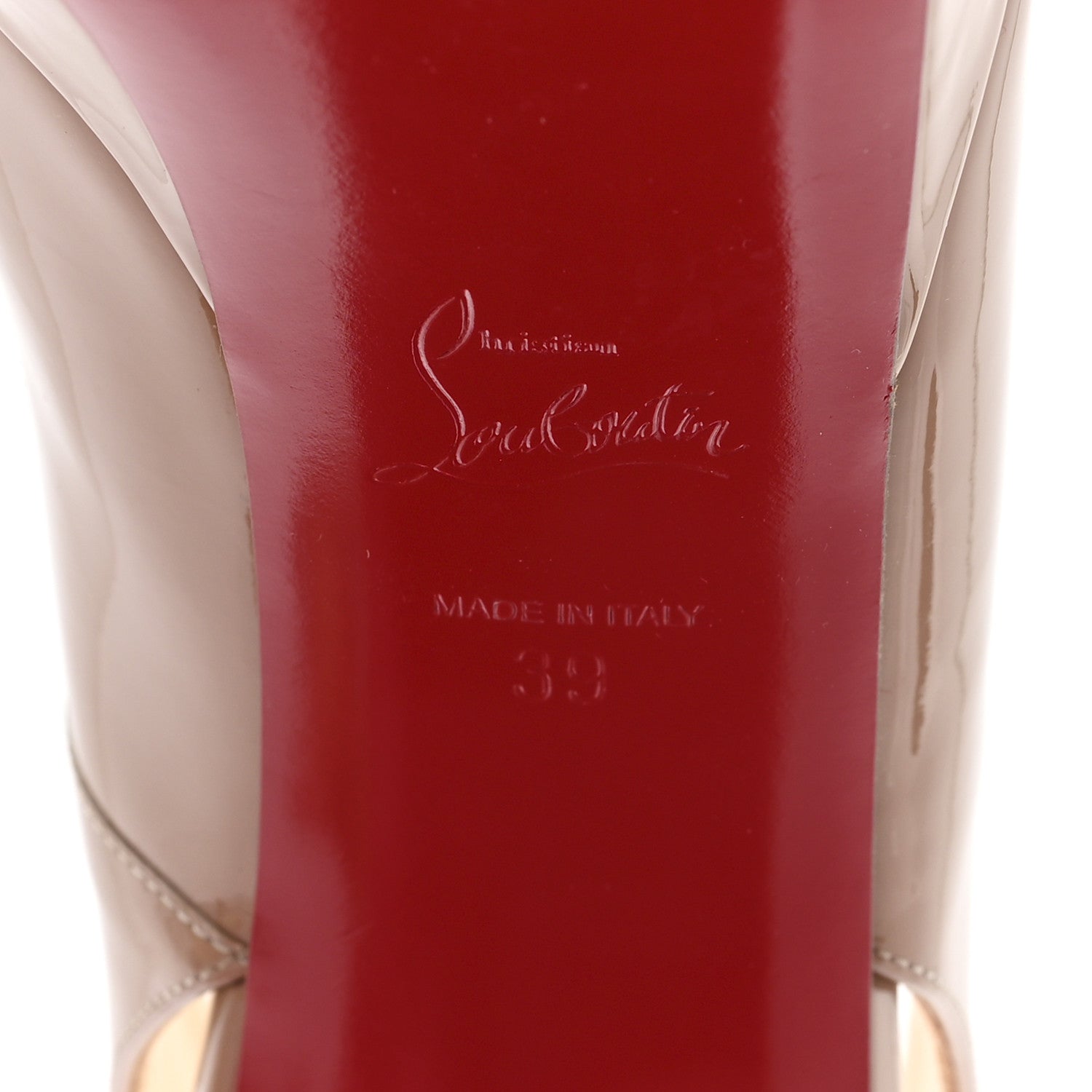 Christian Louboutin Patent Movida Sling 130 Platform Pumps 39 Nude 7 of 9