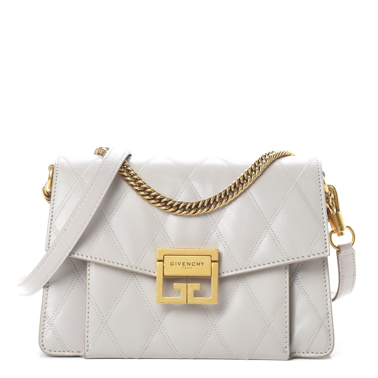 Givenchy Goatskin Quilted Small GV3 Shoulder Bag Natural 1 of 12