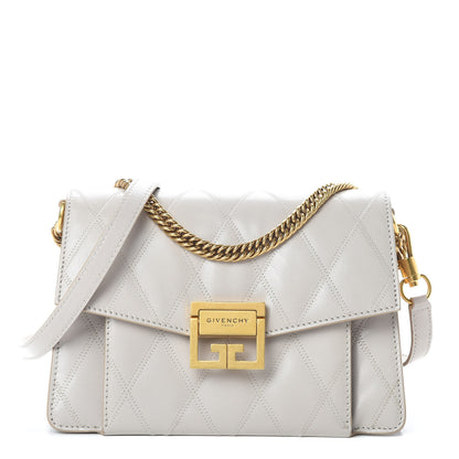 Givenchy Goatskin Quilted Small GV3 Shoulder Bag Natural 1 of 12