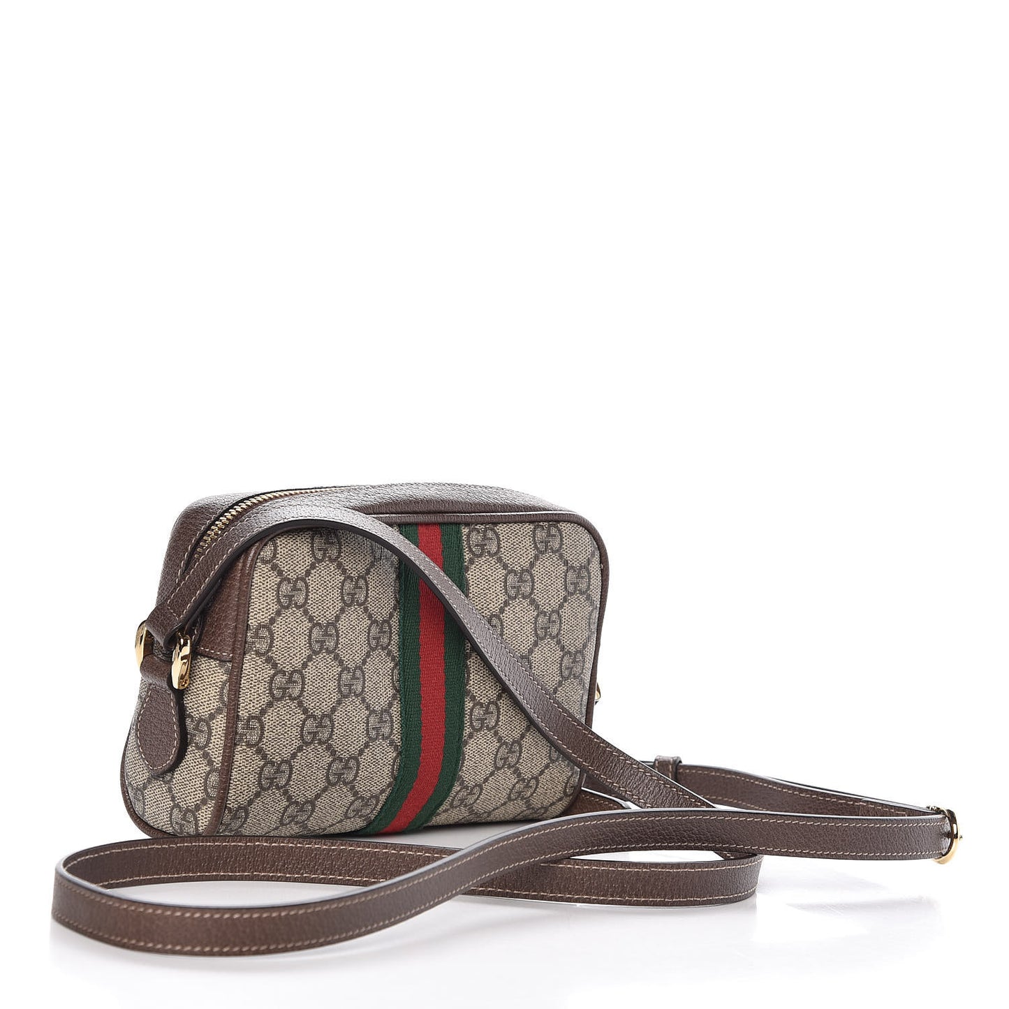 GG Supreme Monogram Web Mini Ophidia Shoulder Bag Brown