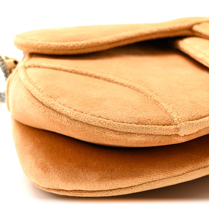 Christian Dior Velvet Crystal Mini Saddle Bag Tan 9 of 10