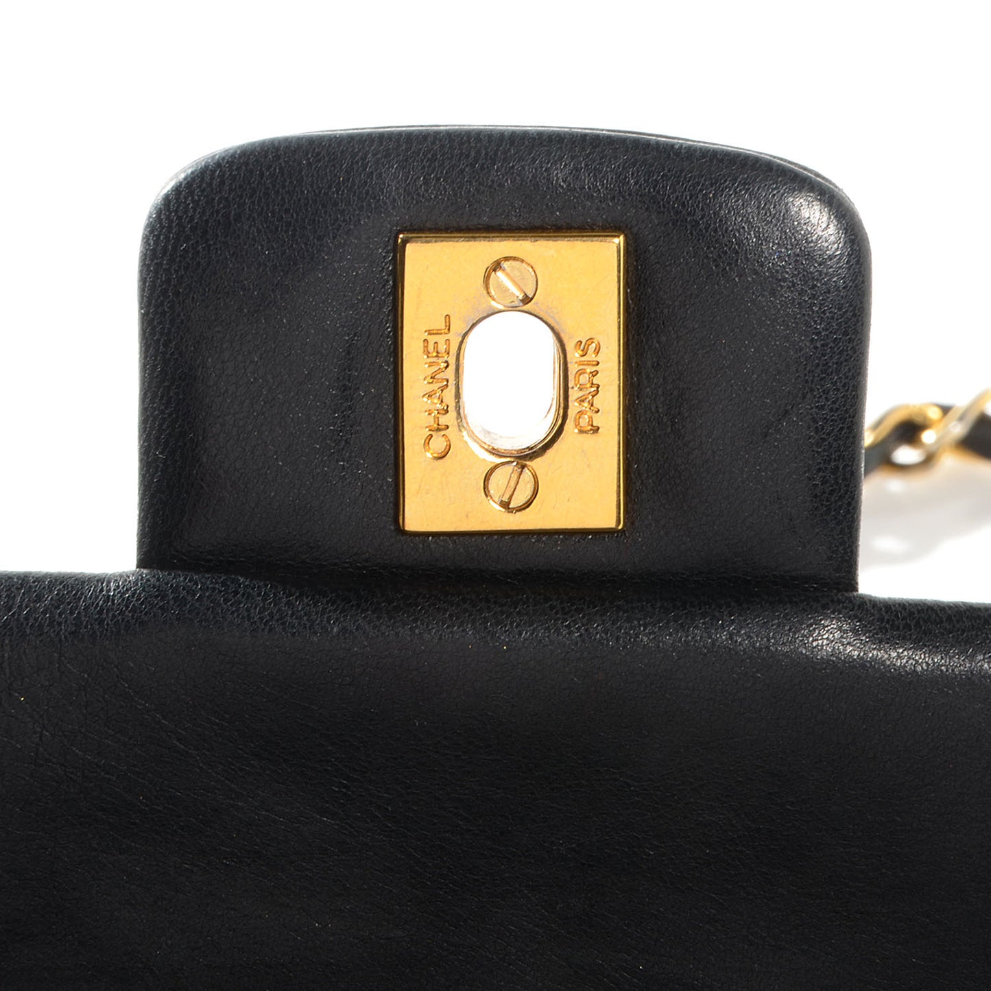 Lambskin Medium Single Flap Black