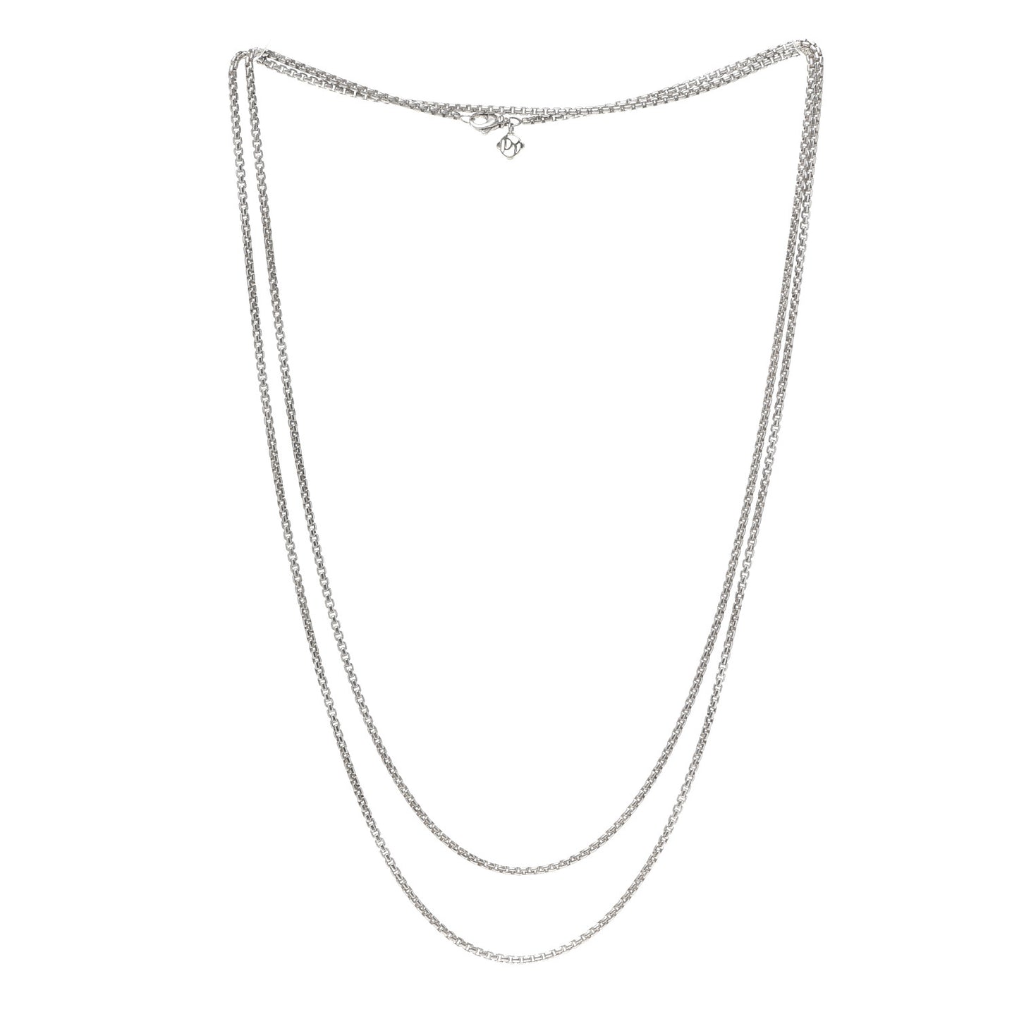 Sterling Silver 14K Yellow Gold 2.7mm Box Chain Necklace 54"