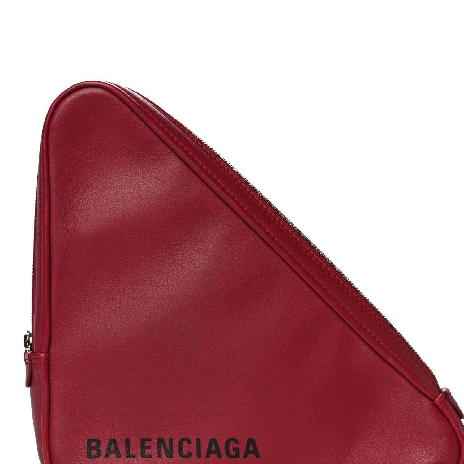 Balenciaga Shiny Day Calfskin M Triangle Pouch Rouge Grenat 7 of 13