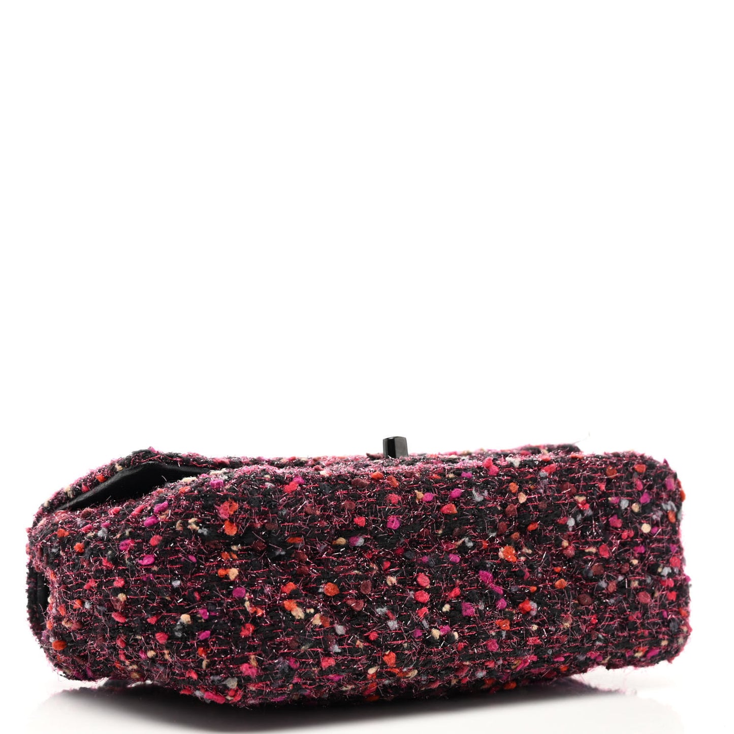 Glittered Tweed Quilted Mini Rectangular Flap Pink Multicolor