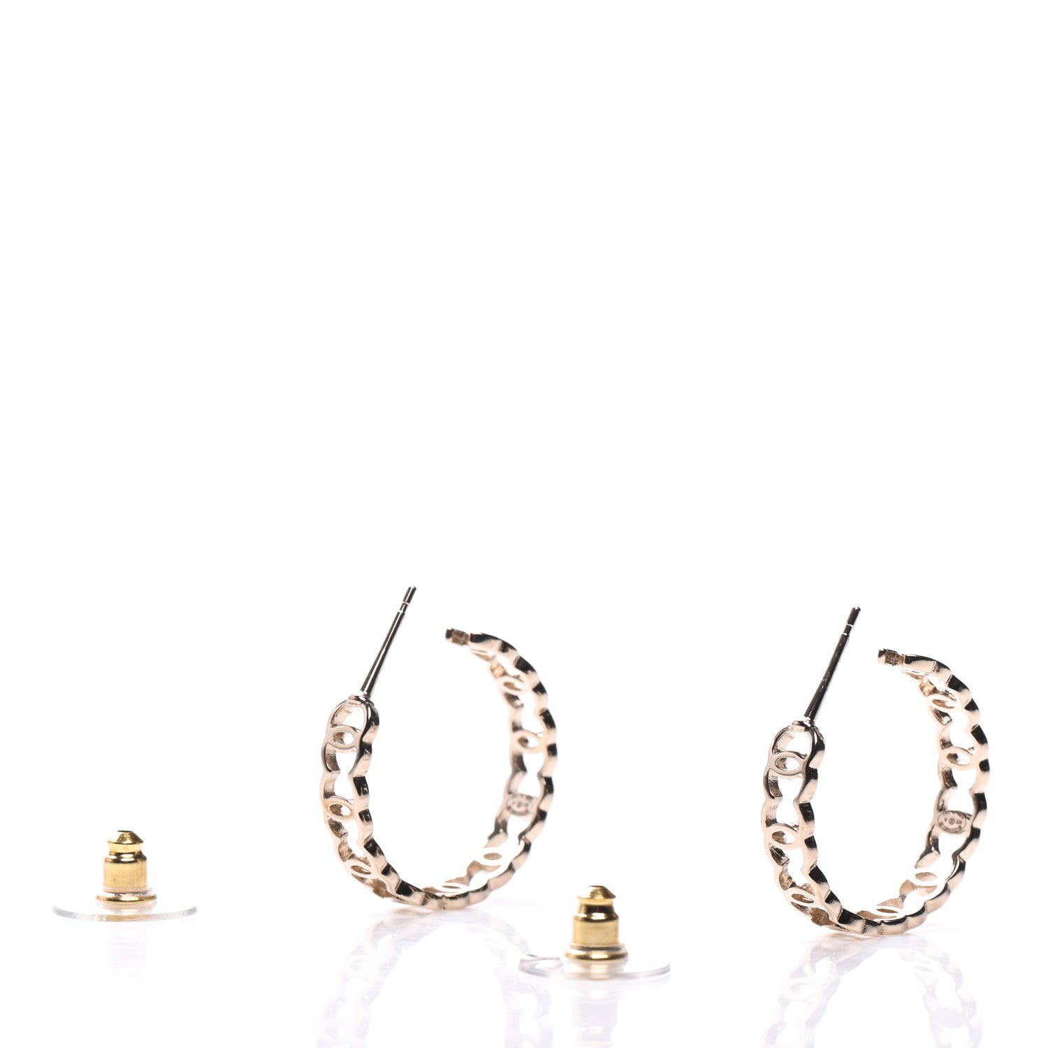 Chanel Metal CC Hoop Earrings Gold 3 of 5