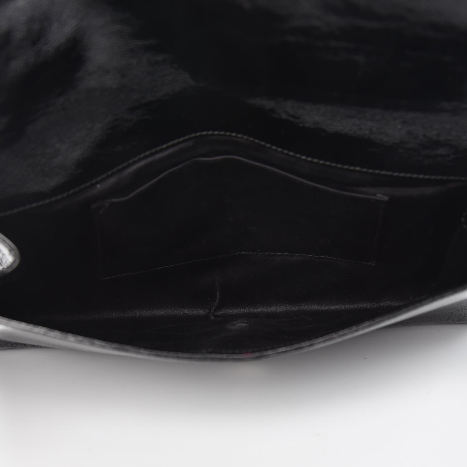 Saint Laurent Textured Patent Monogram Large Belle De Jour Clutch Black 5 of 13