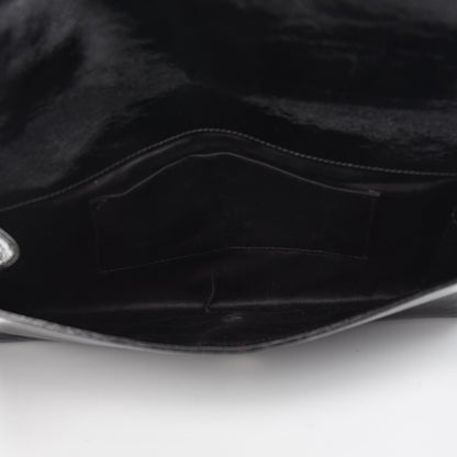 Saint Laurent Textured Patent Monogram Large Belle De Jour Clutch Black 5 of 13