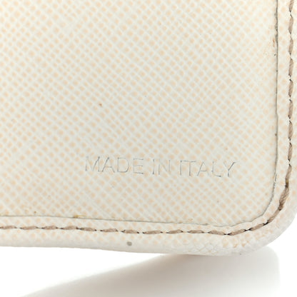 Prada Saffiano Metal Compact Wallet Talco 7 of 24