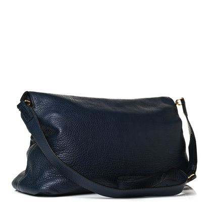 Miu Miu Goatskin Madras Zip Crossbody Bag Navy 3 of 14