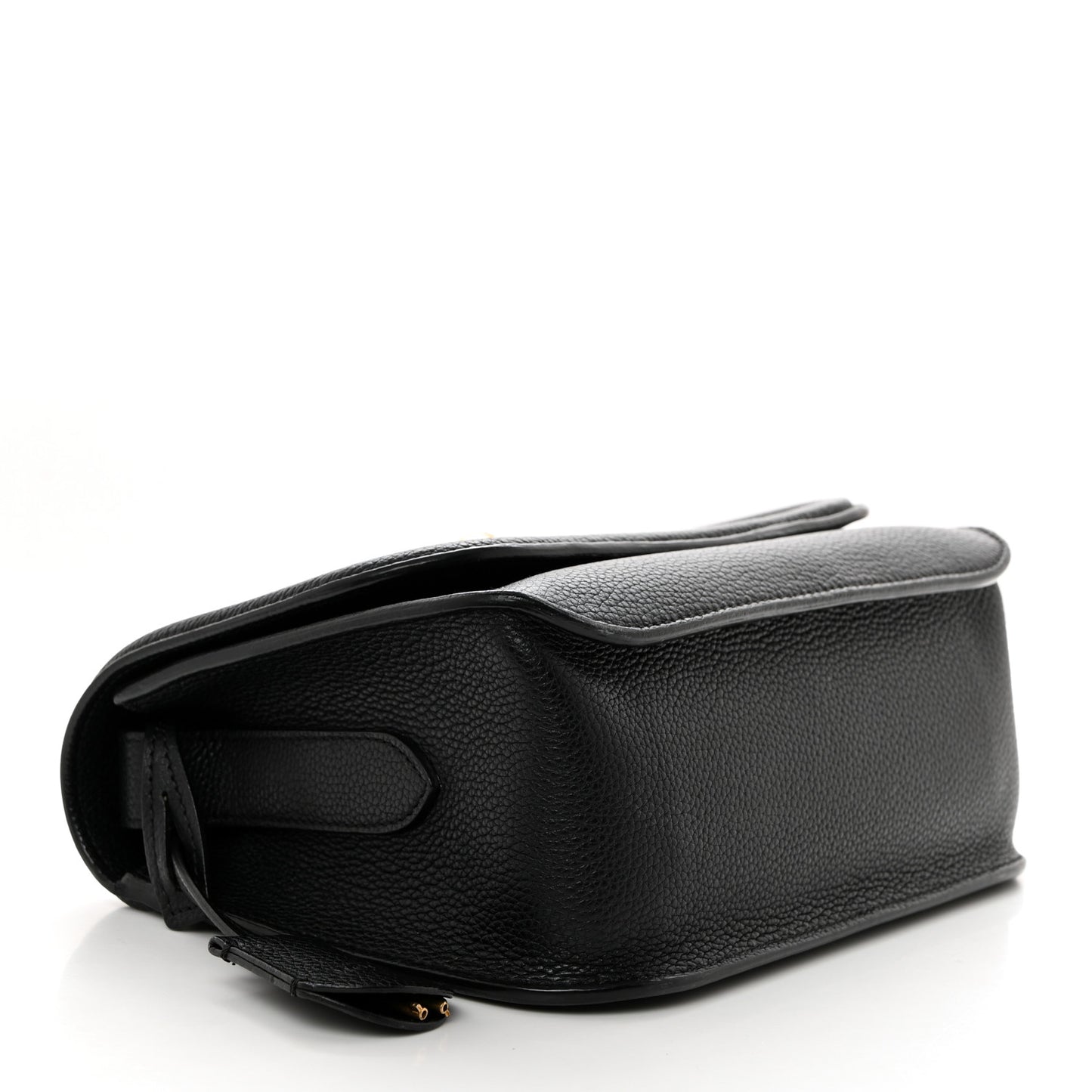 Grained Calfskin Padlock Crossbody Bag Black