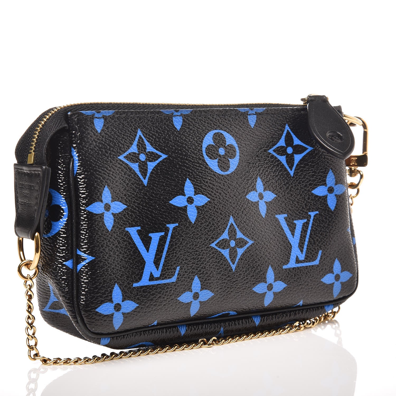 Louis Vuitton Colored Monogram Mini Pochette Accessories Blue Black 3 of 6