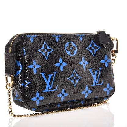 Louis Vuitton Colored Monogram Mini Pochette Accessories Blue Black 3 of 6