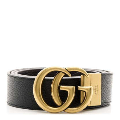 Gucci Calfskin Double G Reversible Belt 105 42 Black Cocoa 1 of 8