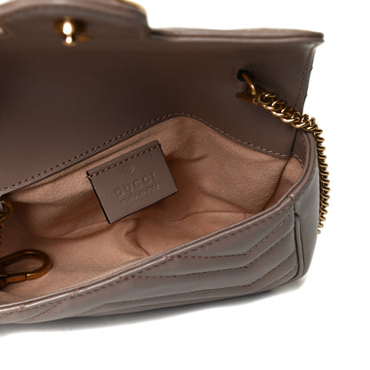 Gucci Calfskin Matelasse Super Mini GG Marmont Shoulder Bag Porcelain Rose 5 of 7