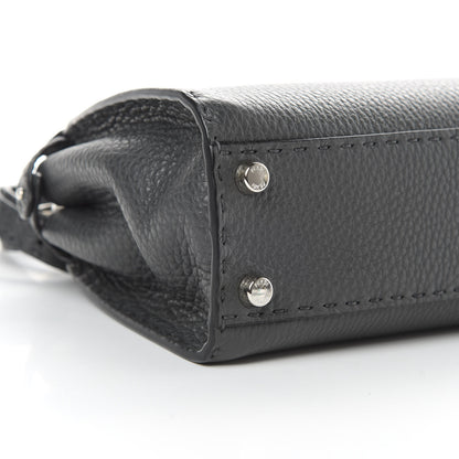 Fendi Cuoio Romano Selleria Bi-Color Mini Peekaboo Iconic Satchel Asfalto Latte 11 of 12