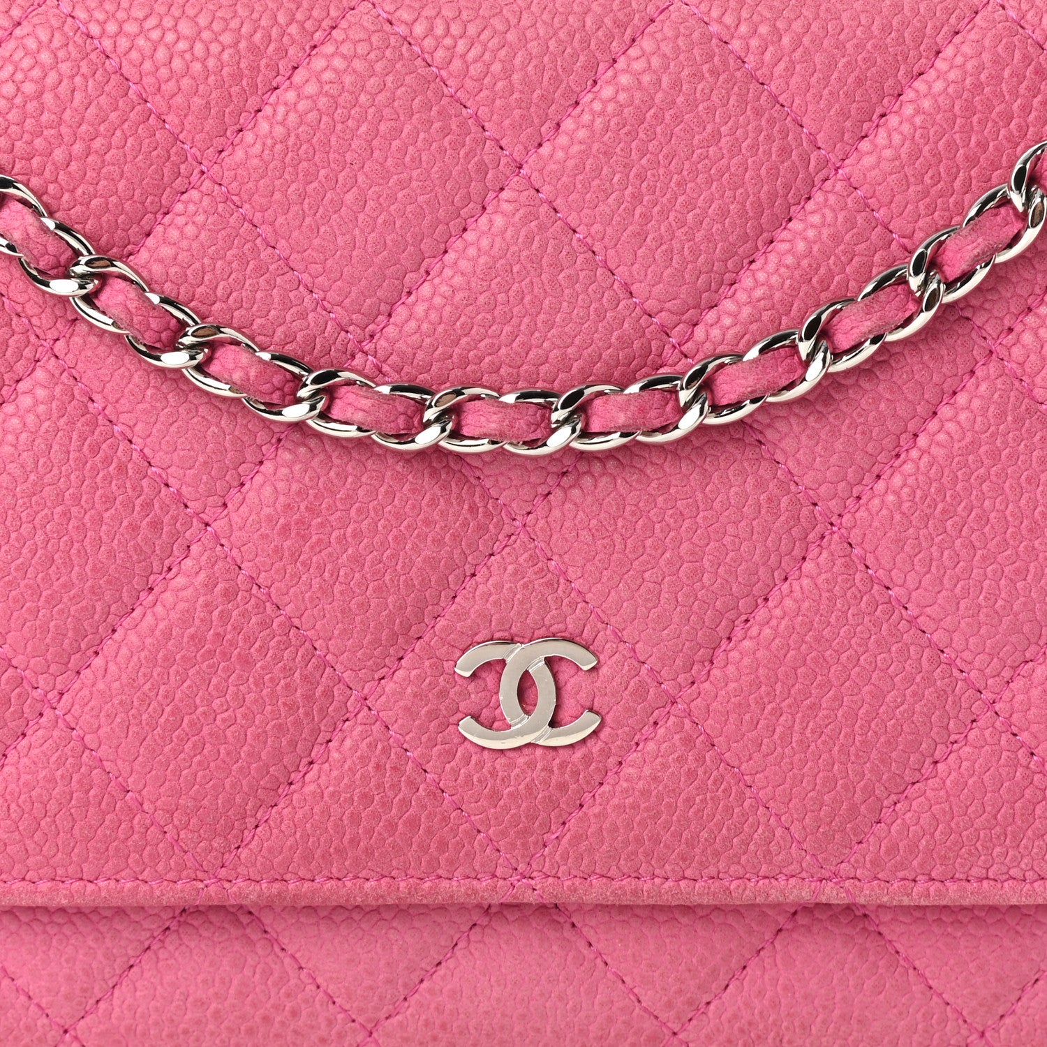 Chanel Iridescent Caviar Quilted Wallet on Chain WOC Pink 8 of 15