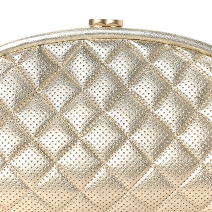 Chanel Metallic Lambskin Perforated Timeless Clutch  Gold 8 of 10