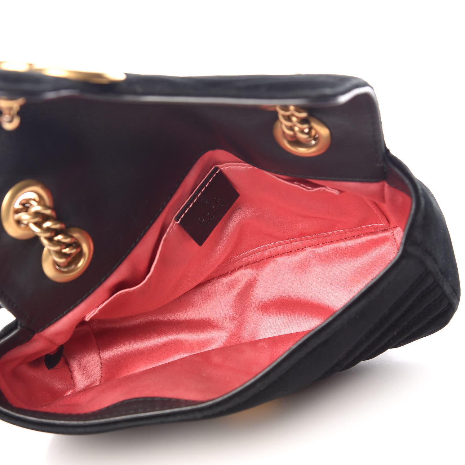 Gucci Velvet Matelasse Mini GG Marmont Shoulder Bag Black 5 of 12