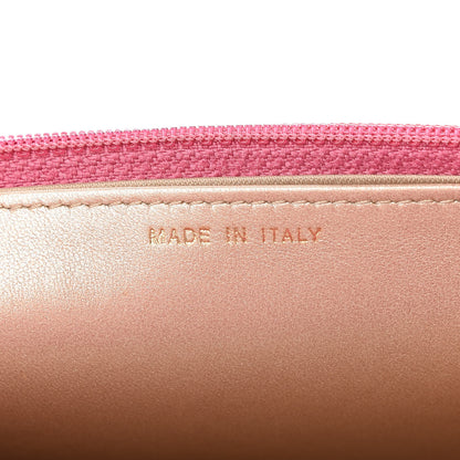 Chanel Lambskin Camellia Embossed Wallet On Chain WOC Pink 7 of 10