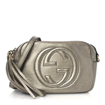 Gucci Metallic Pebbled Calfskin Small Soho Disco Bag Golden Beige 1 of 15