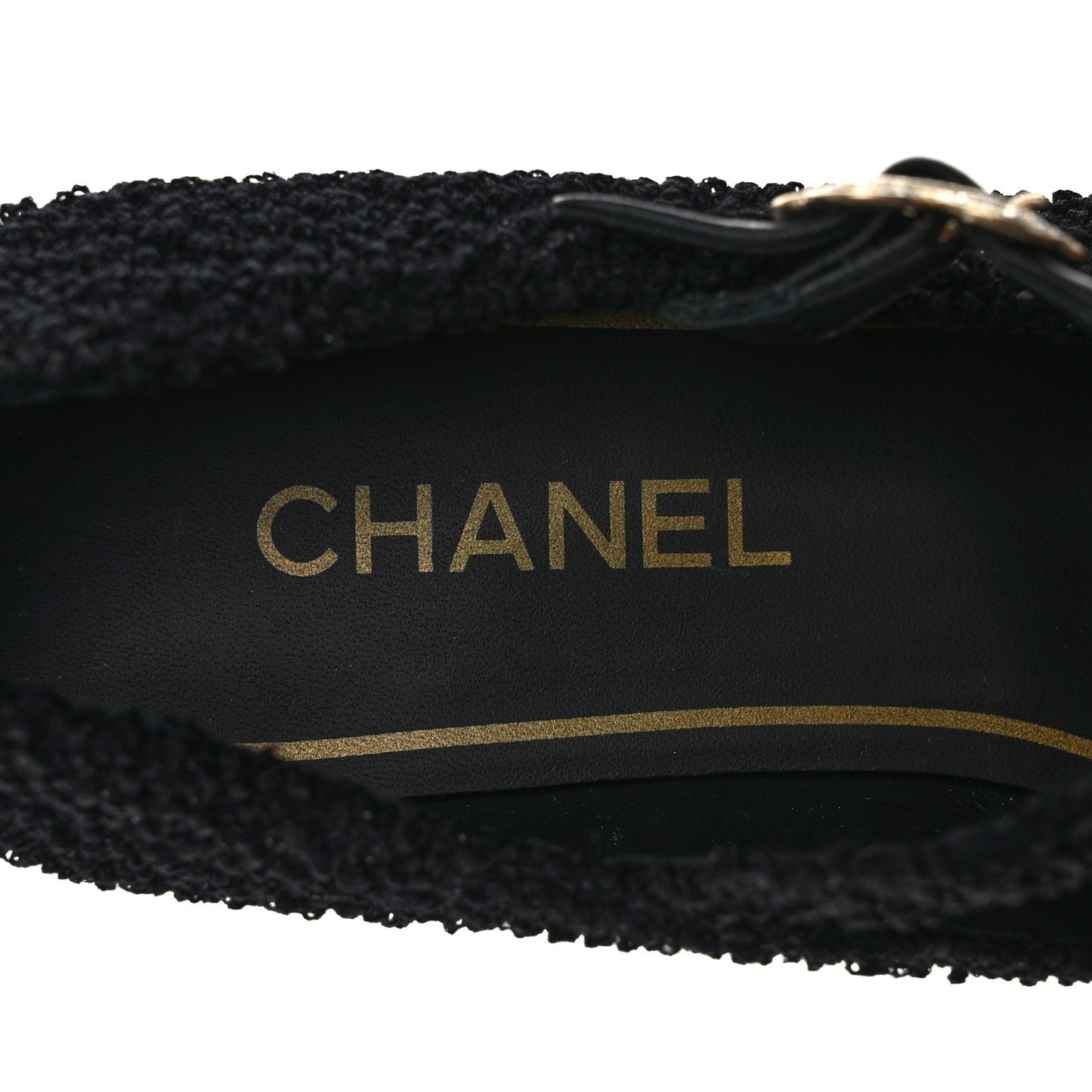 Tweed Patent Mary Jane Flats 41 Black