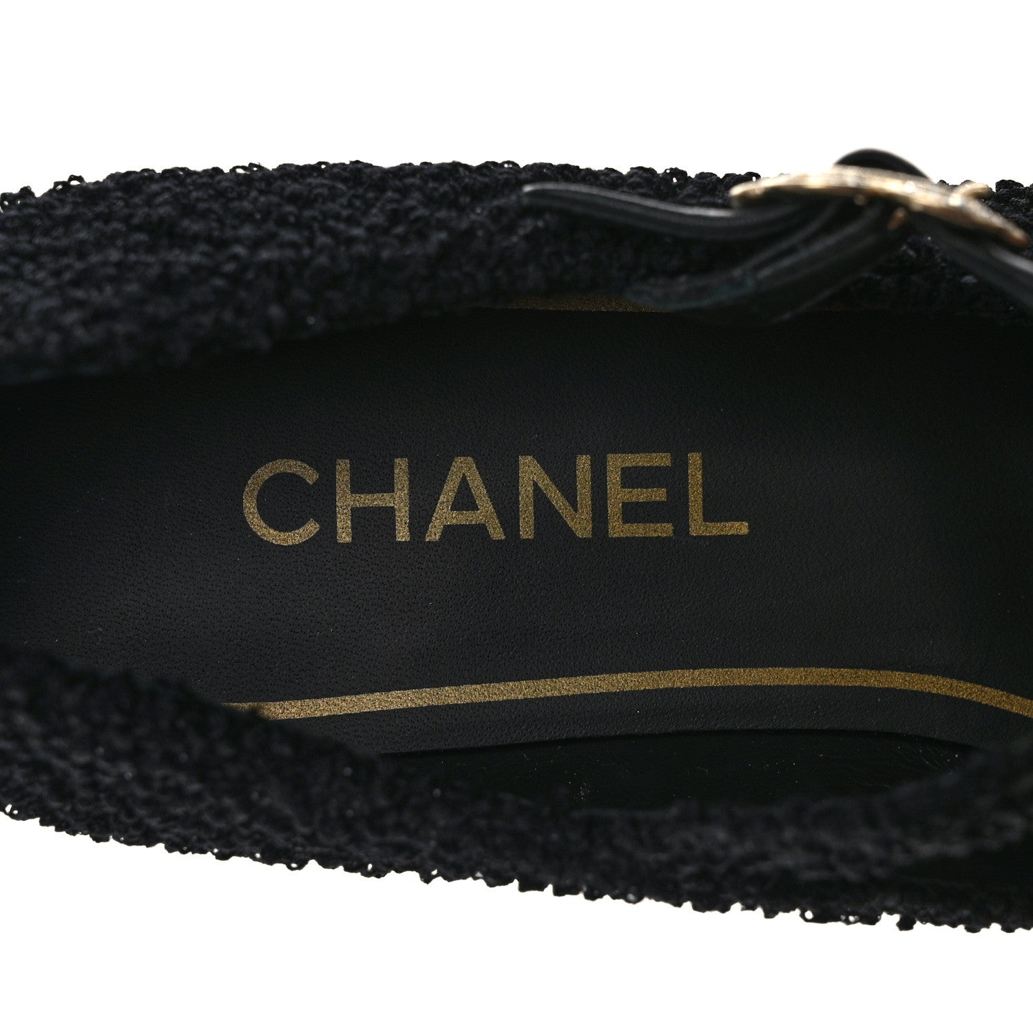 Chanel Tweed Patent Mary Jane Flats 41 Black 7 of 8