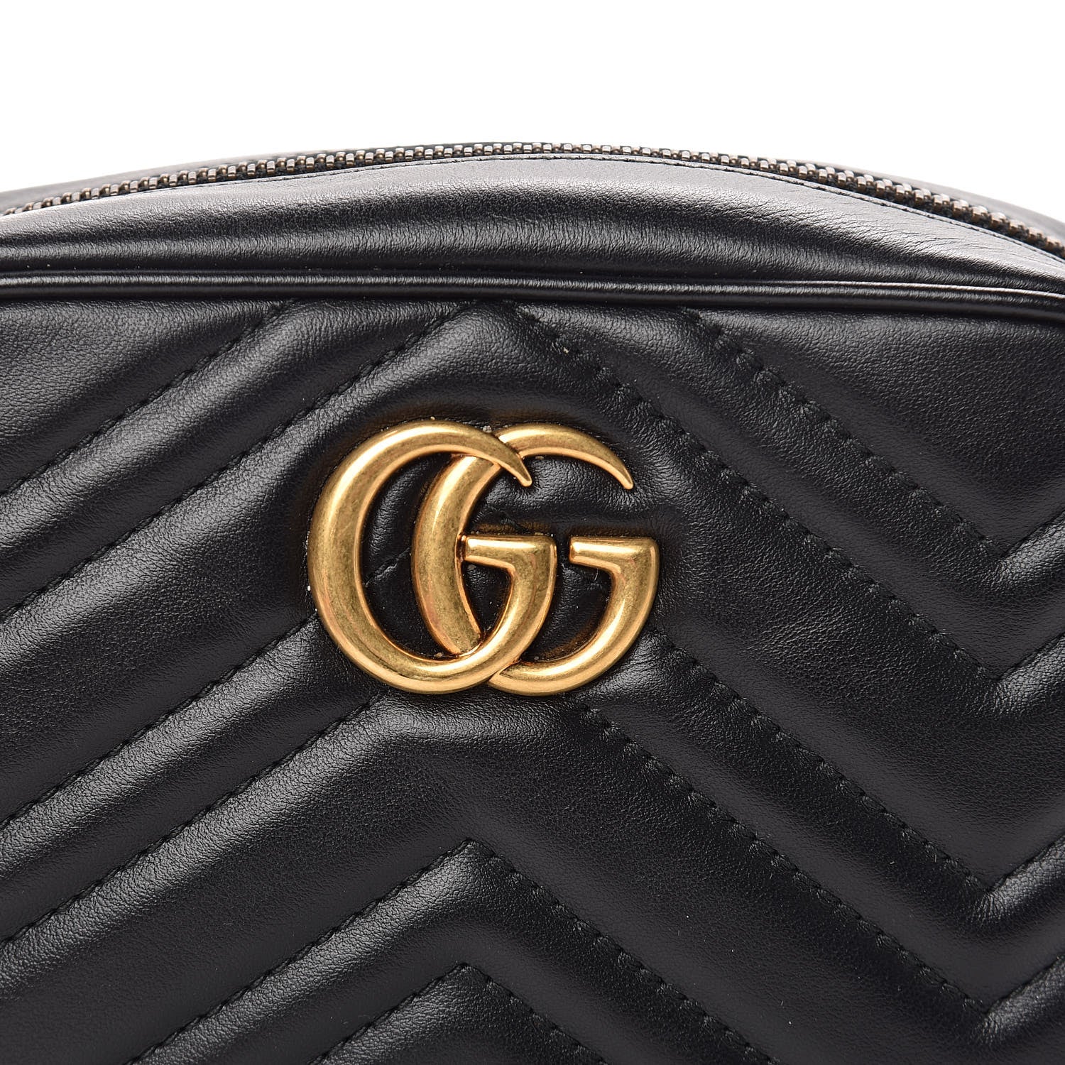 Gucci Calfskin Matelasse Mini GG Marmont Chain Shoulder Bag Black 10 of 10