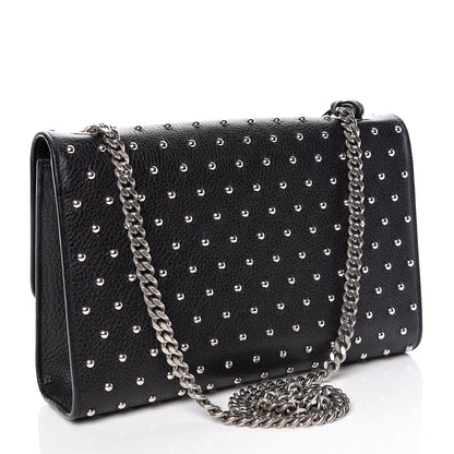 Gucci Calfskin Studded Medium Miss Bamboo Shoulder Bag Black 3 of 9