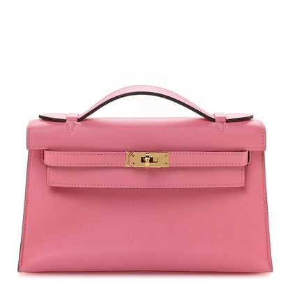 Hermes Swift Kelly Pochette Clutch Rose Azalee 1 of 10