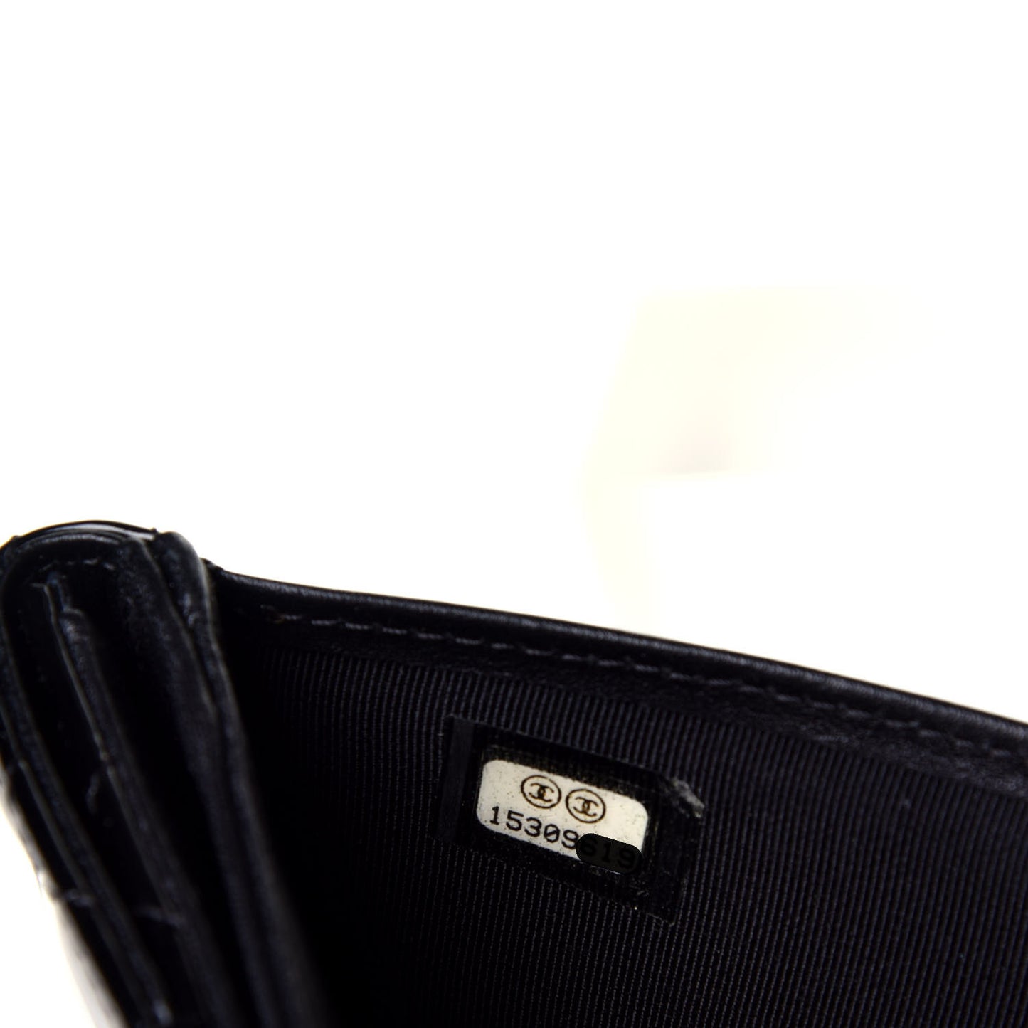 Patent Quilted Compact French Flap Wallet Black