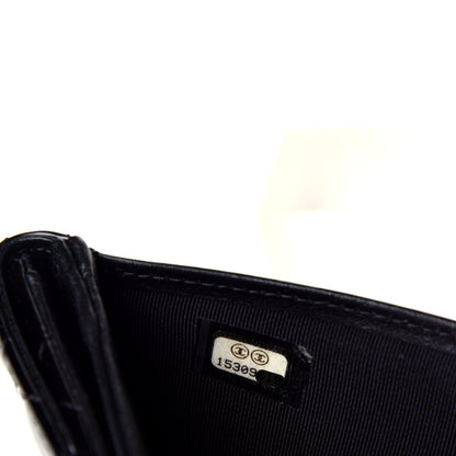 Chanel Patent Quilted Compact French Flap Wallet Black 7 of 7