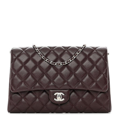 Chanel Caviar Quilted Clutch With Chain Flap Burgundy 1 of 13