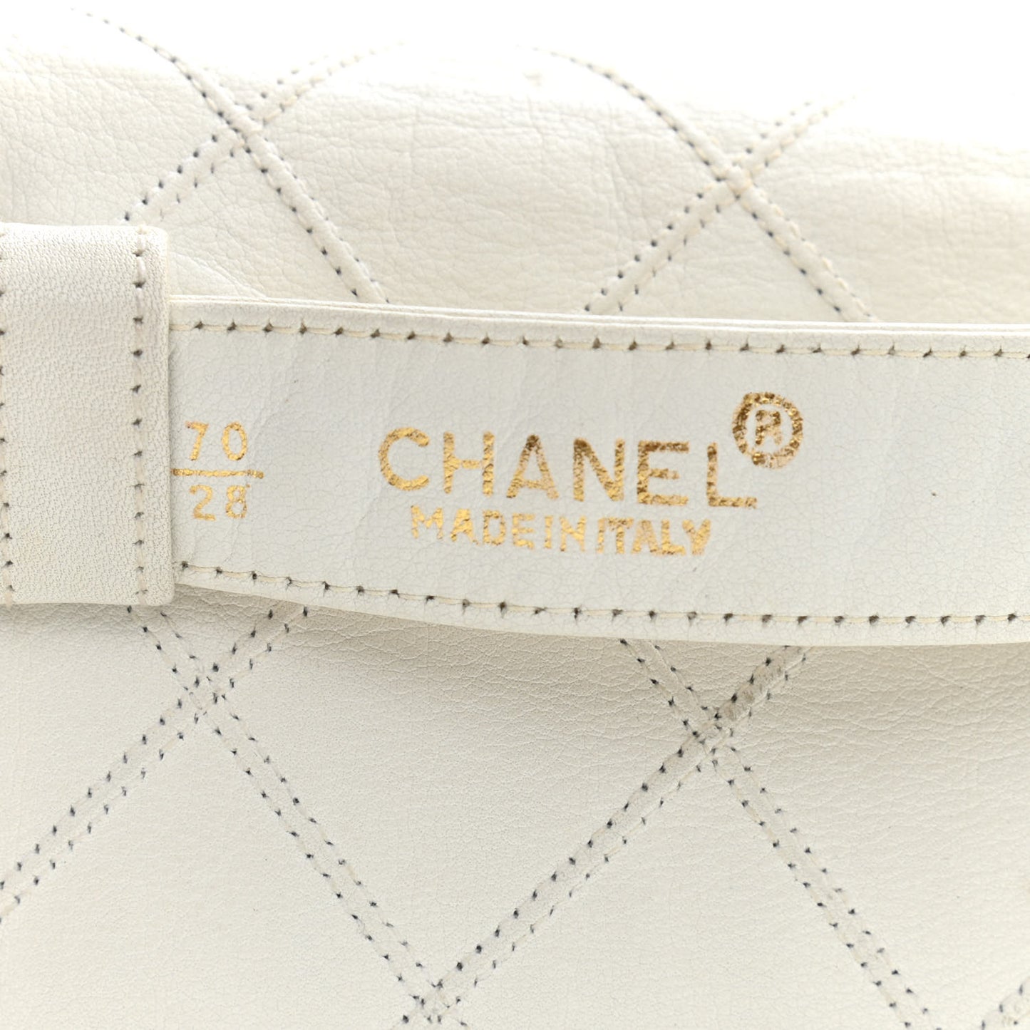 Lambskin Quilted Flap Waist Belt Bag 70 28 White