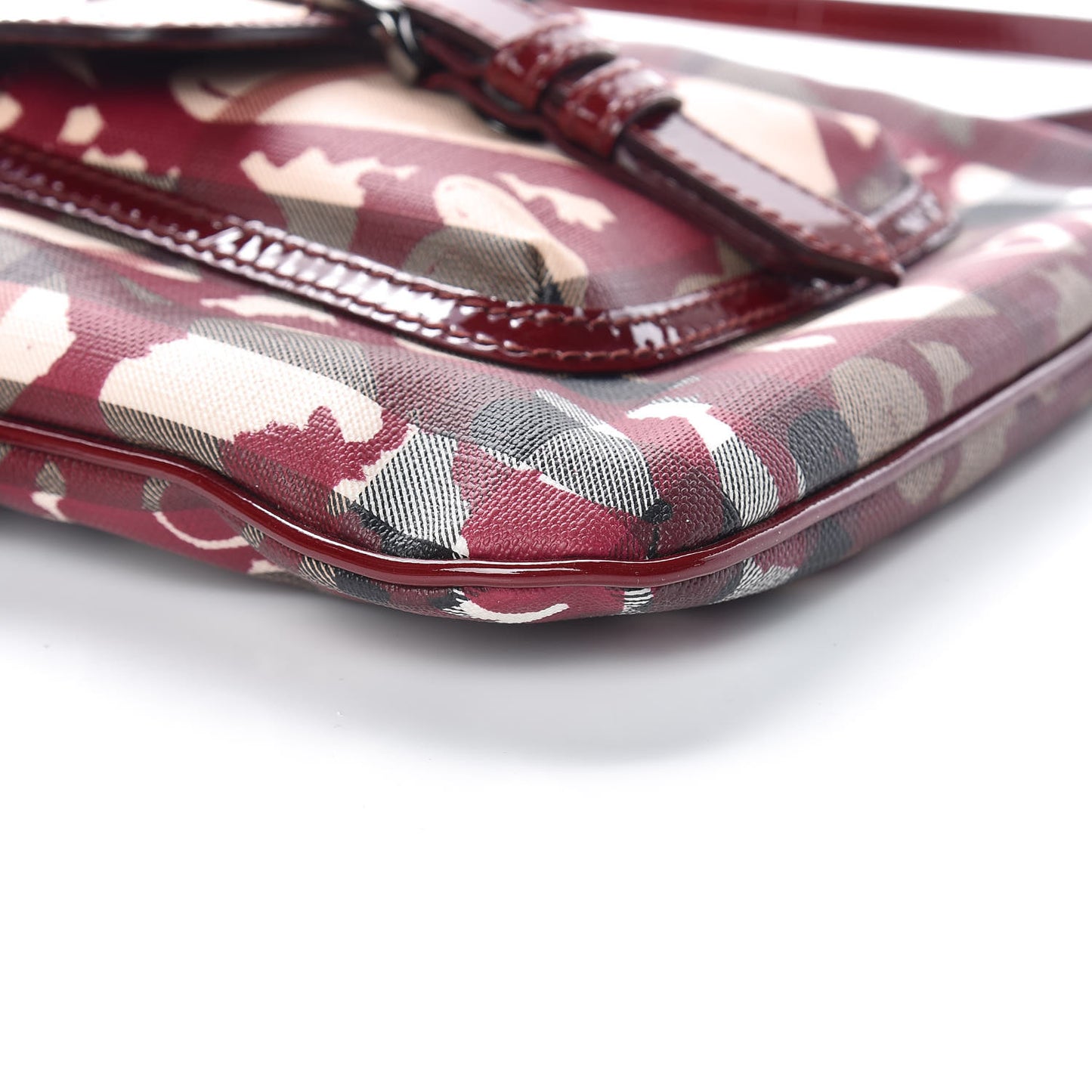 Nova Check Heart Crossbody Clutch Bag Berry Red
