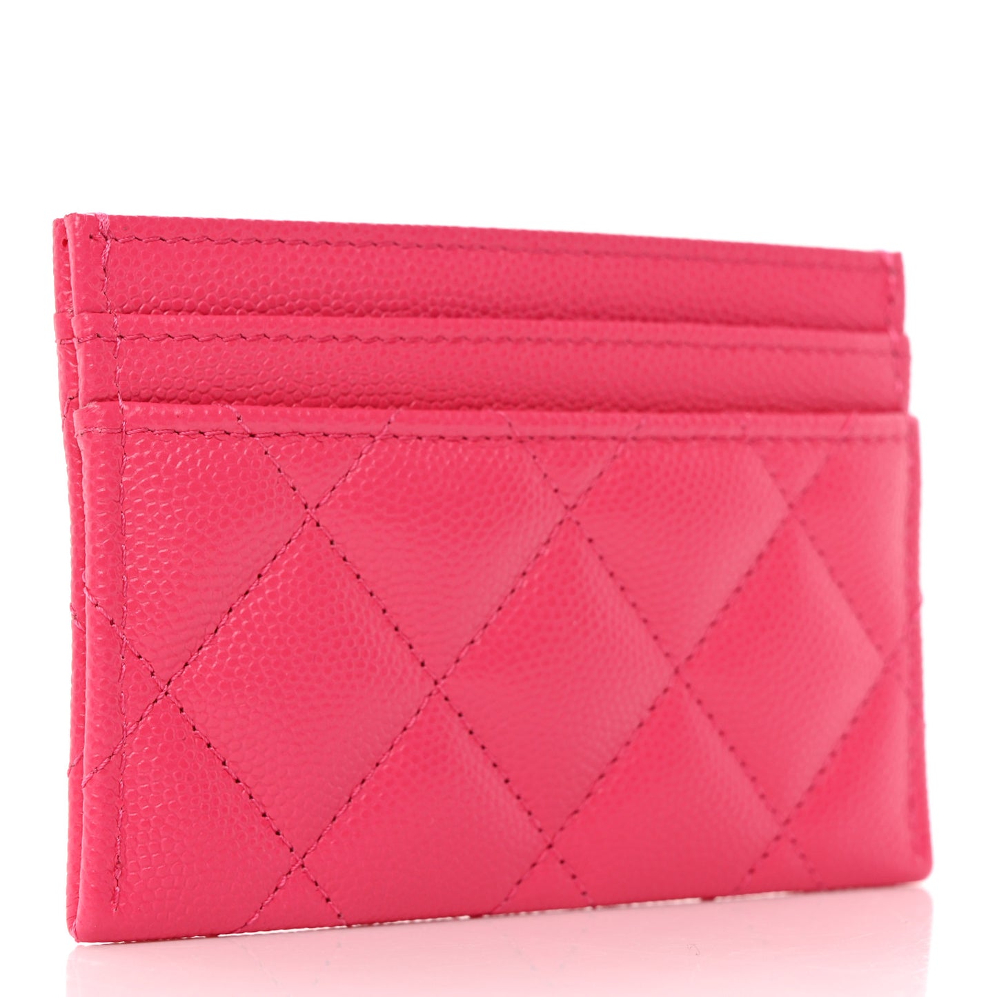 Caviar Quilted Chanel 19 Card Holder Dark Pink
