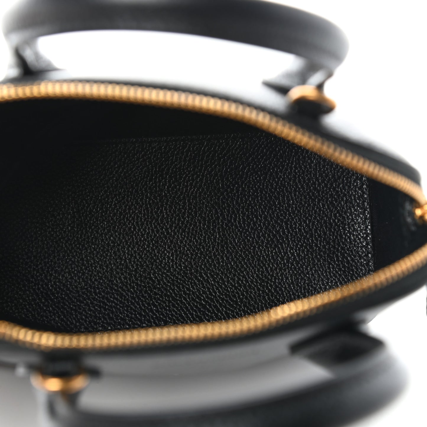 Grained Calfskin XXS Ville Top Handle Bag Black