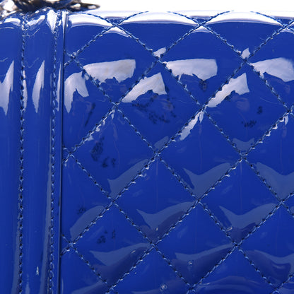 Chanel Patent Calfskin Quilted Small Plexiglass Boy Flap Blue 11 of 15